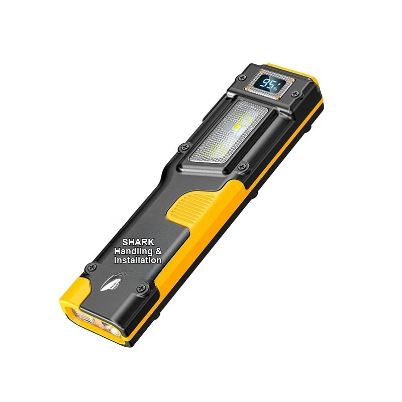 Rechargeable Multifunctional LED Work Flashlight Strong Bright Light Protective Lamp Long Runtime for Outdoor Repair Work