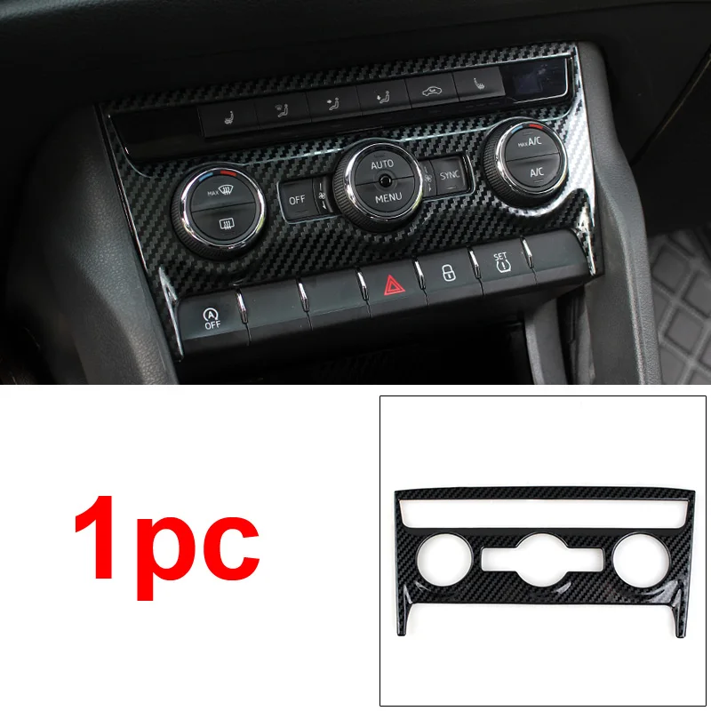 4pcs for SKODA KODIAQ 2022-2023 GT Sportline Interior Decoration Carbon Fiber Pattern Stainless Steel