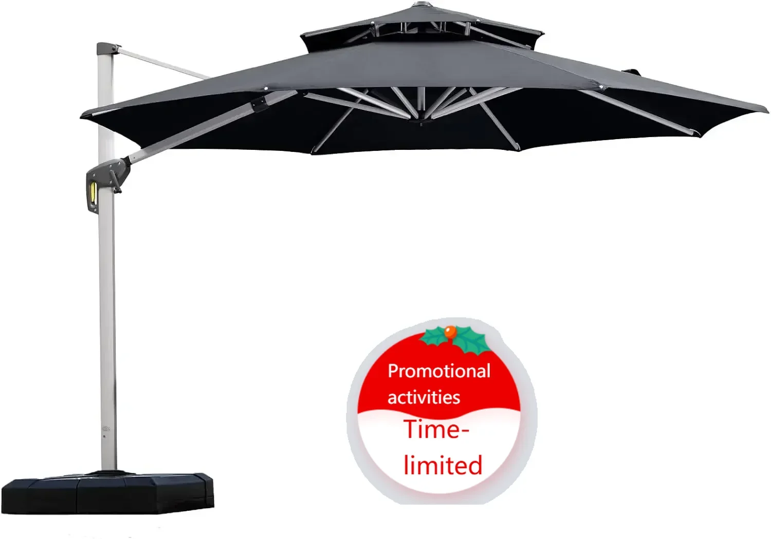 

Горячая распродажа: 11-футовый уличный зонт для патио, круглый, большой, консольный, ветроустойчивый, усиленный, для сада и террасы