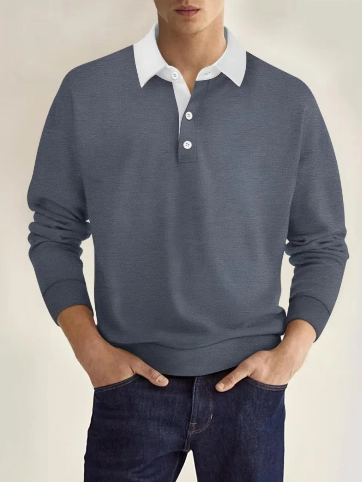 

Men's Long Sve irt Lapel Spring Faionable Busin Casual Loose Fit Youthful Vitali Color Top