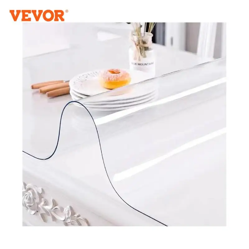 VEVOR-Mantel de PVC transparente para mesa de comedor, Protector de cubierta de escritorio, plástico, vidrio suave, impermeable, a prueba de aceite, 1,5mm, 2mm