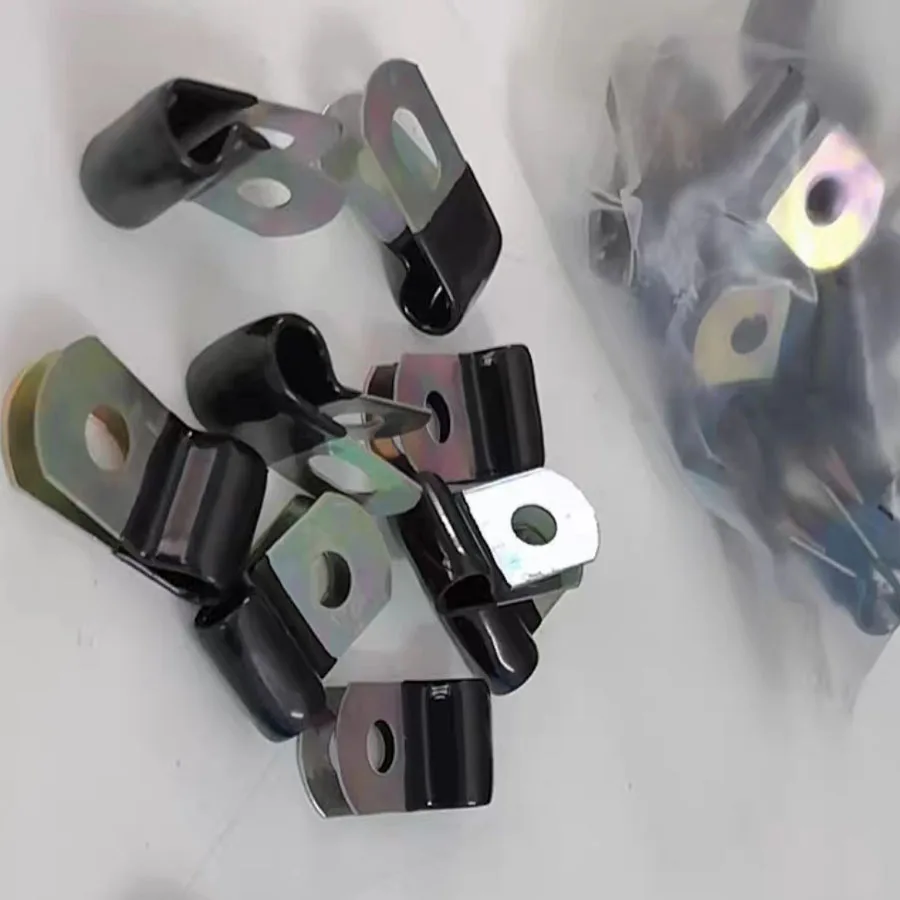 Galvanized Single Pipe Clamp, Carbon Steel Anti-Slip Flame Retardant Wire Harness Insulation Fixed Clip
