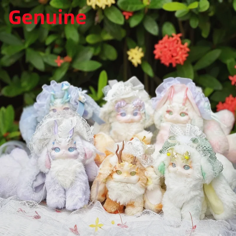 Caja ciega Original Tutulong Fantasy Forest Tea Party, bonita muñeca, caja misteriosa, Anime, conejo, dragón, juguete esponjoso, regalo de cumpleaños para niños