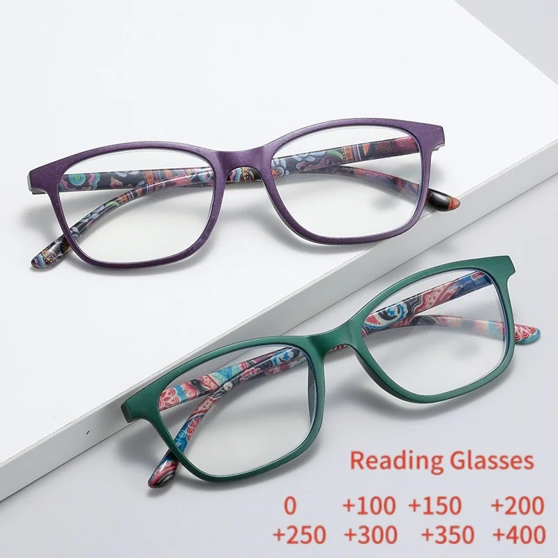 

New Anti Blue Light Box Reading Glasses Fashionable Printed Glasses Patterned Glasses for Women +1.0 1.5 2.0 2.5 3.0 3.5 4.0