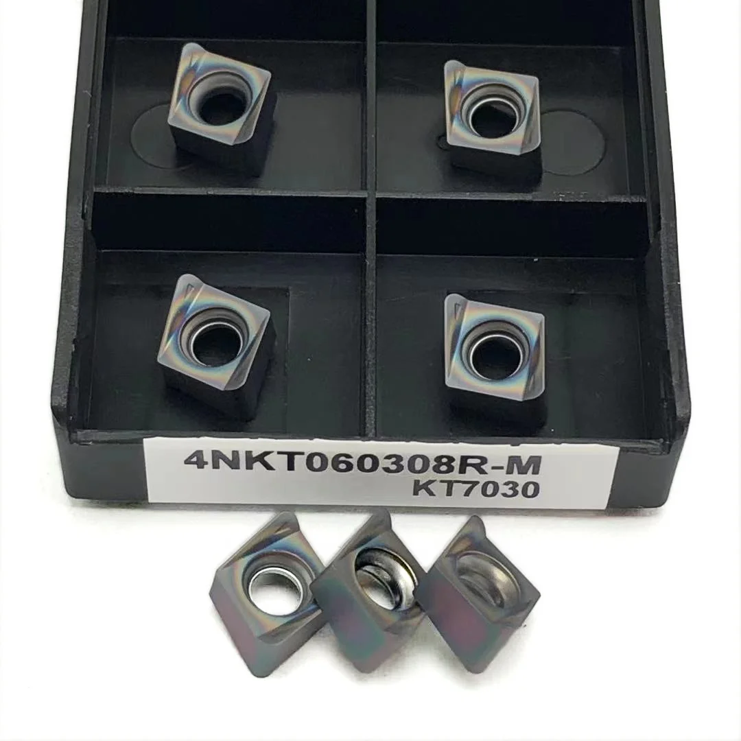 Ferramentas de trituração do ombro quadrado do CNC, inserção do carboneto de silicone, Desbaste, 4NKT060308, KT7030, KT8030, KT8020, 10 PCes