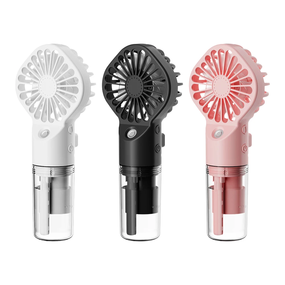 Handheld Desk Misting Fan USB Rechargeable Portable Water Cooling Fan 4 Speed Humidification Fan Low Noise for Home/Office/Dorm
