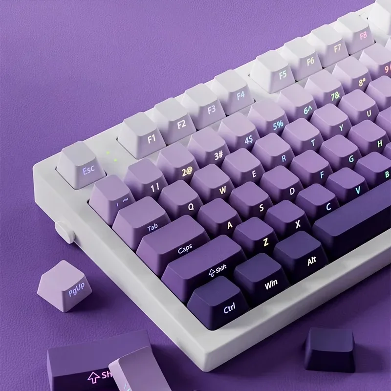 Gradient Keycaps 134 Keys OEM Profile PBT Double Shot Keycap For MX Switch Gaming Mechanical Keyboard Side Printed RGB Key Caps