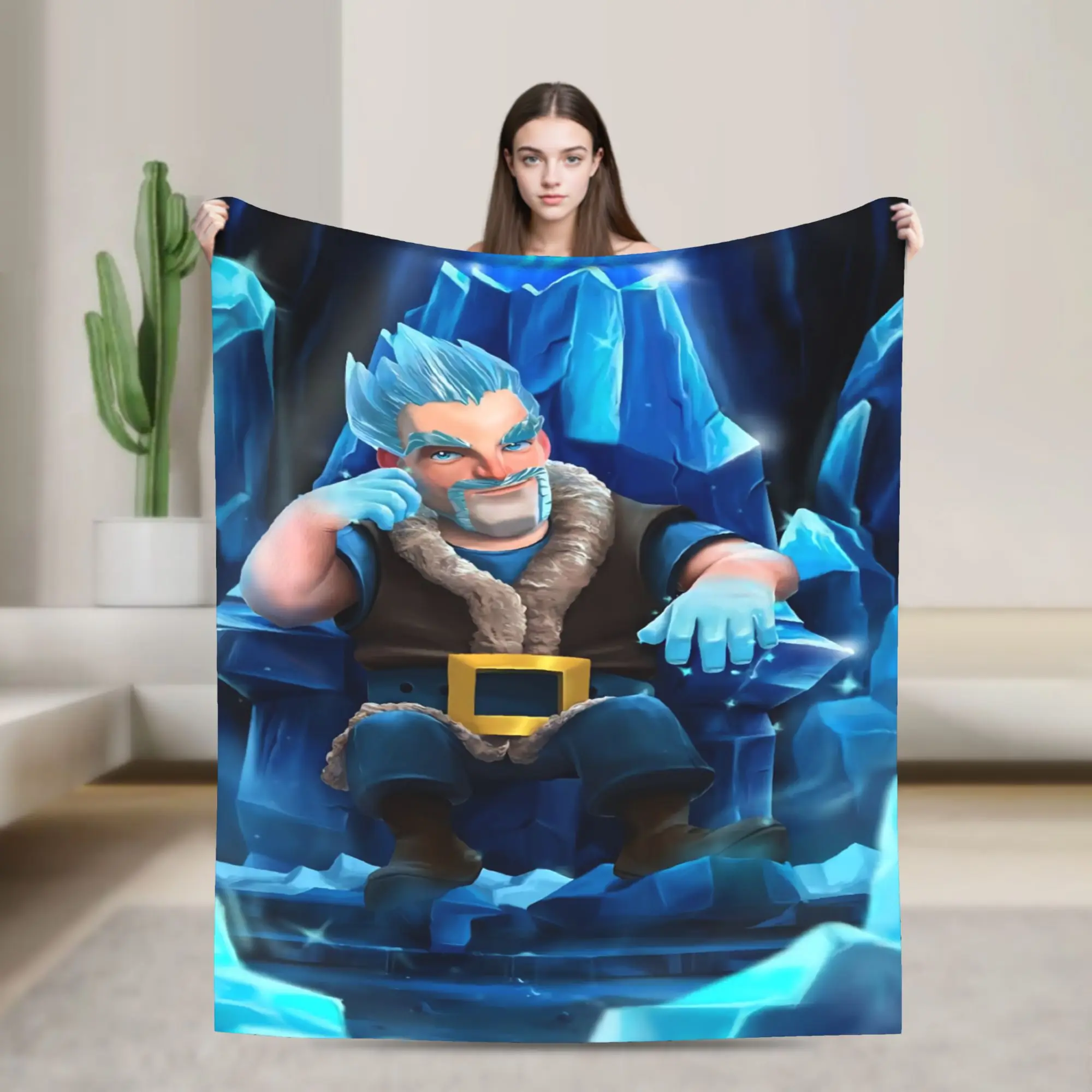 بطانية من الفلانيل ذات طابع لعبة Clash Royale، ناعمة ومريحة ودافئة، متوفرة لجميع المواسم