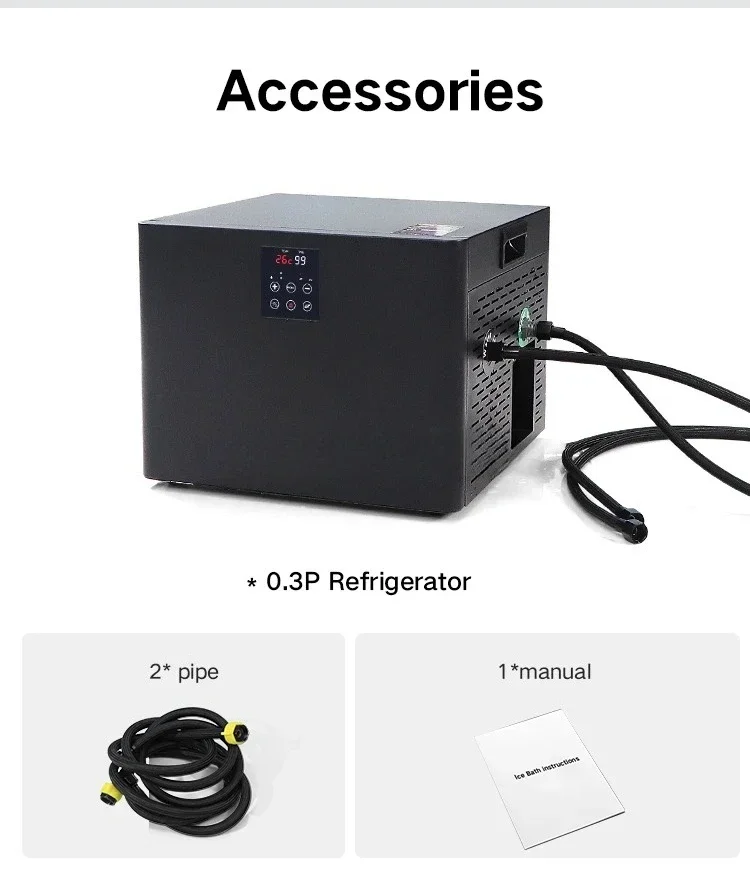 Smaller Water Cool Chiller Portable 220V 1/3HP Cold Plunge Chiller With Pump Filter Wi-fi Ice Bath Water Chiller For Bath