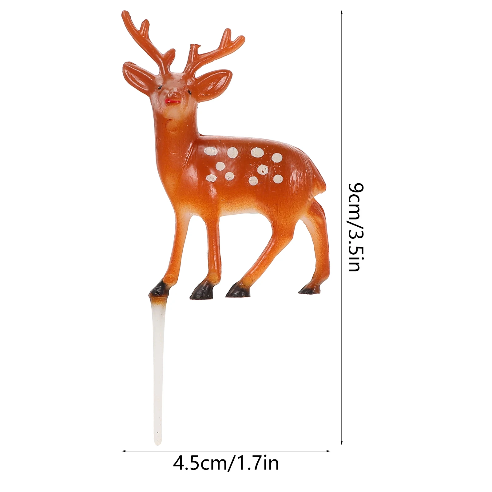 10개입 3D 사슴 모양 크리스마스 케이크 토퍼 글리터 컵케이크 픽 재사용 가능한 디저트 장식품 휴일 파티 과일 픽 케이크