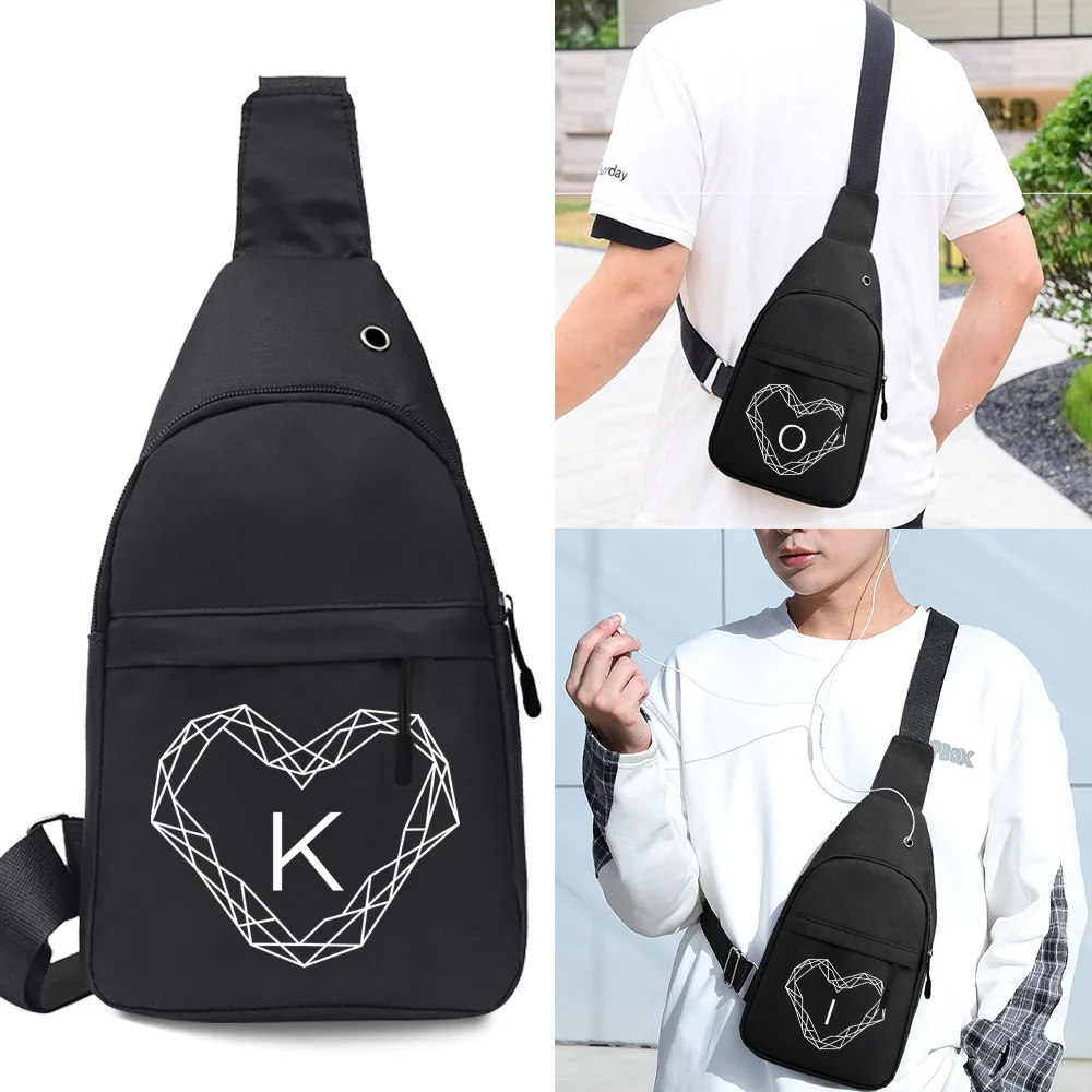 Unisex Mini Chest Pack Short Travel Messenger Sling Bag Man Shoulder Chest Bag Painting Diamond Pattern Printing Crossbody Bags