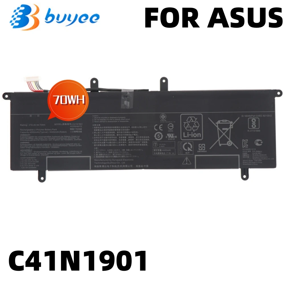 

Новый оригинальный аккумулятор C41N1901 для ноутбука Asus ZenBook DUO UX481 UX481FA UX481FL UX481FLY Series, ноутбук 15,4 в, 70 Втч, 4550 мАч