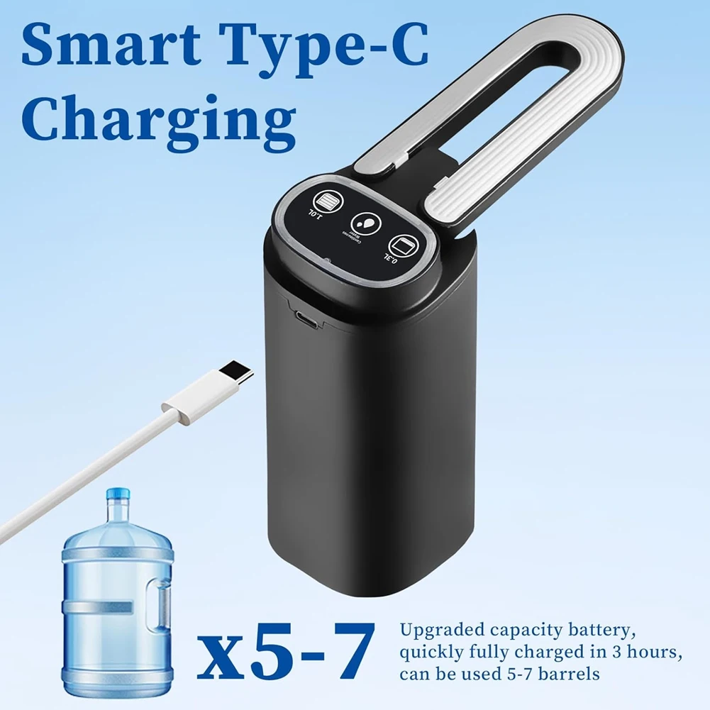 

T27C Water Bottle Pump Automatic Water Dispenser for 5 Gallon Bottle Type-C Charging Portable Electric Water Dispenser Pump
