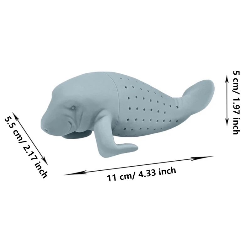 1pc Silicone Sea Cow Tea Strainer Manatee Cow Fish Creative Design Tea Filter Creative Design Tea Leak Tea Ware Tea Accessories