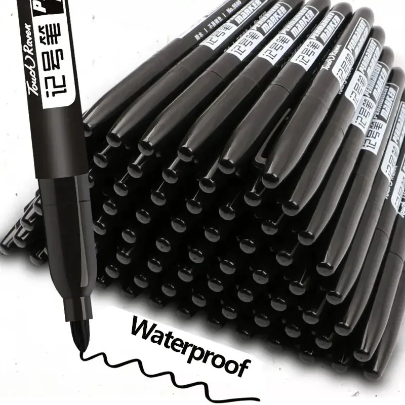 1-3 PCS Permanent Marker Pen Manga Drawing Markers Black Blue Red Waterproof Ink Sketch Pens Stationery Art School Supplies