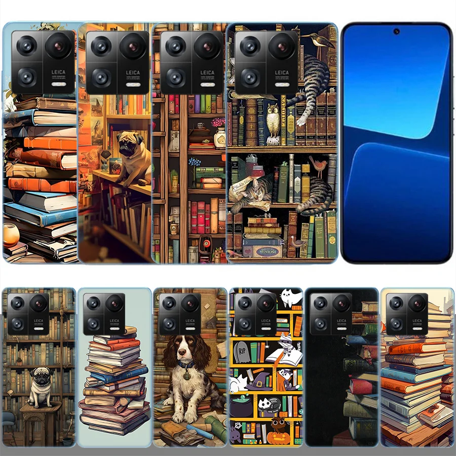 Read Books illustration Reading Books Clear Luxury For Xiaomi Mi 13 12 12T Pro 11 Ultra 11T 11i 10 10T 9 9T 8 Lite 6X 5X A3 CC9E