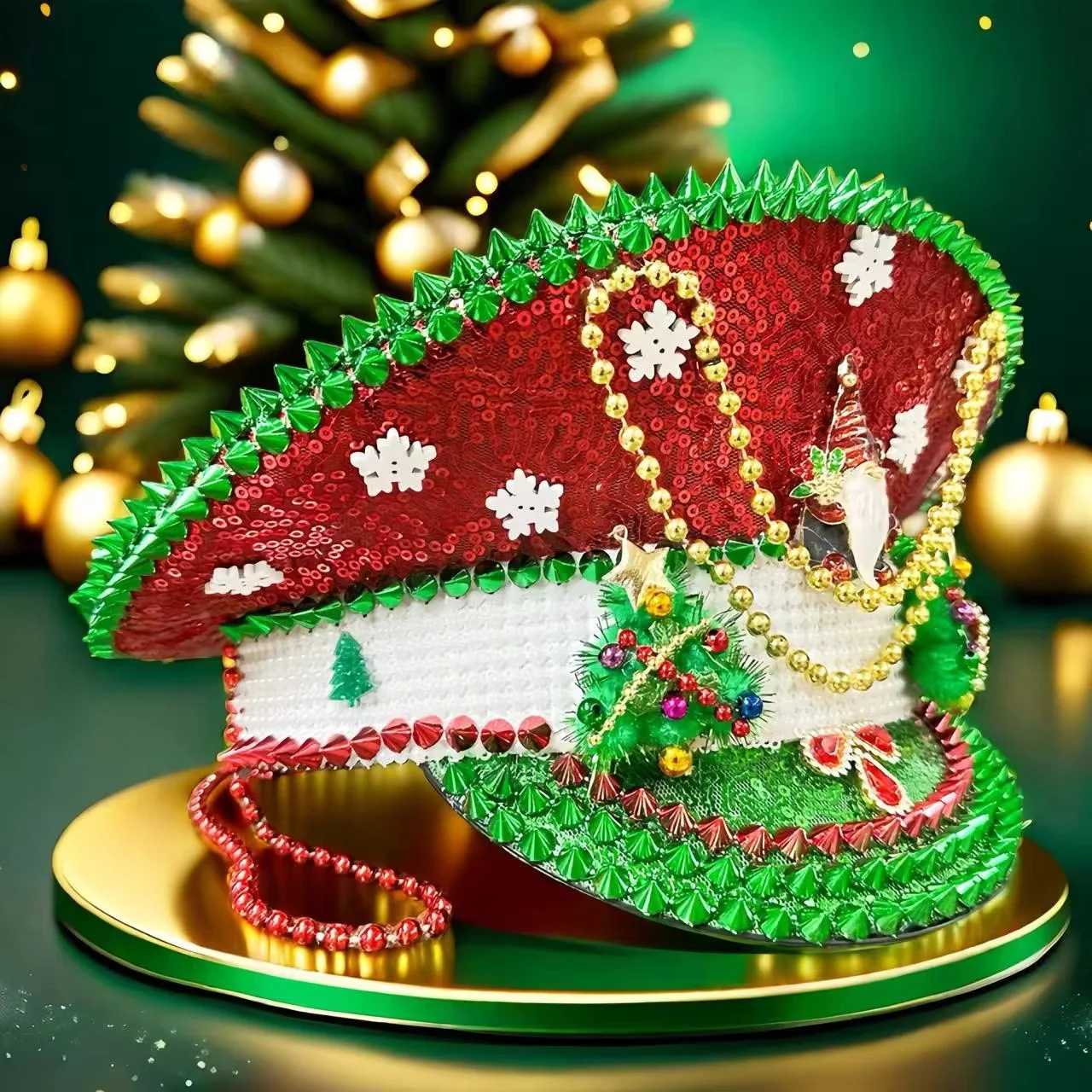 HongLuan  Halloween Costume Hat, Captain Hats Rhinestone for Burning Man Festival Woman, Cosplay Female Accessories