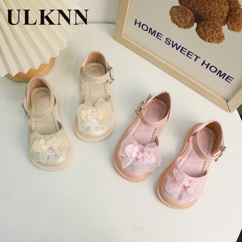 

Girls' Beige Sandals Kid's Summer Pink Flats Child Princess Shoes Fashion New Children's Soft Soled Student Baby Shoes