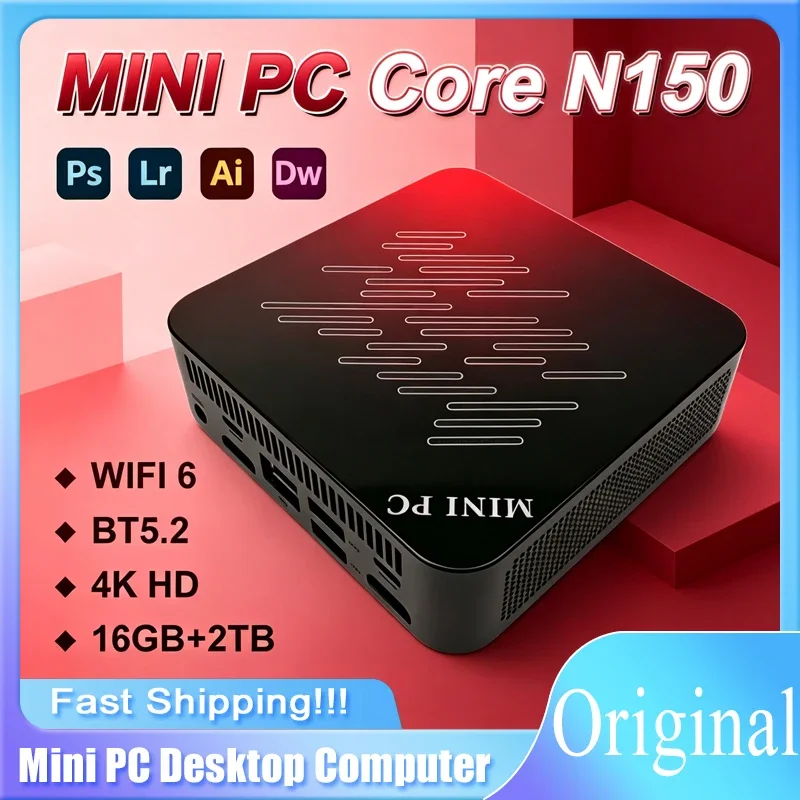 Windows 11 Mini PC Core N150 16GB+2TB SSD Ultra Small Desktop Computer WIFI 6 Bluetooth Mini Computer For Business Home Game