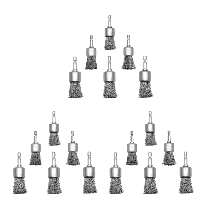 

BHBD-18 Pack Wire Brush Wheel For Drill 1-Inch Crimped End Wire Brushes 1/4Inch Hex For Paint-Surface And Small Spaces