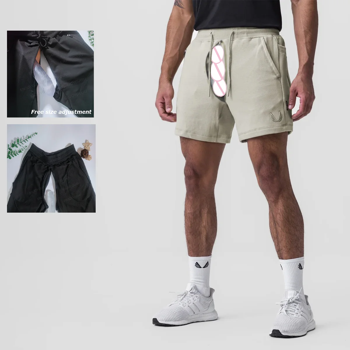 Pantaloni del sesso all\'aperto con apertura sul cavallo invisibile pantaloncini sportivi da uomo pantaloni da corsa escursionismo pantaloni sportivi