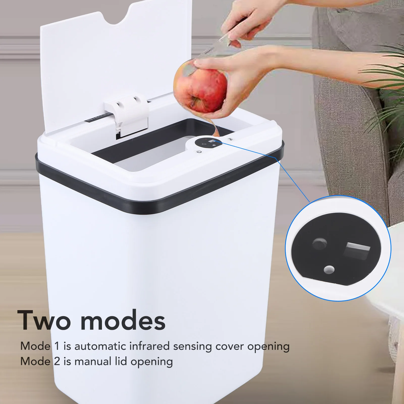 

15L Smart Trash Can,15 Liter 4 Gallon Smart Trash Can Automatic Induction Trash for Can Bedroom Office Toilet Kitchen