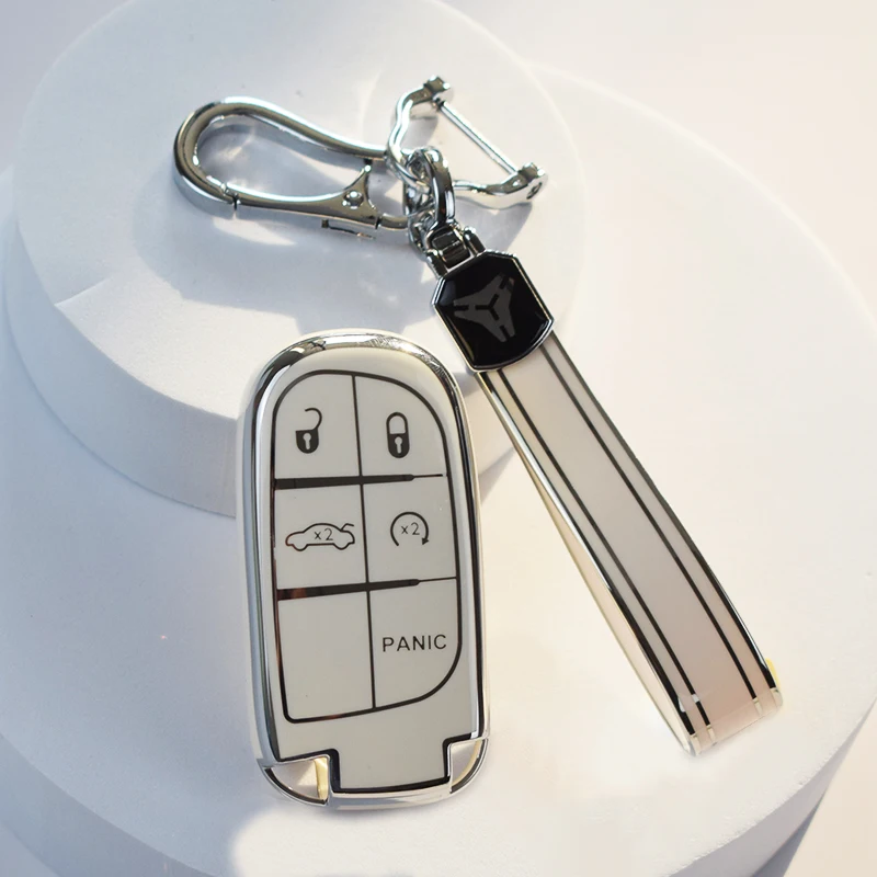 3 5 Buttons TPU Car Key Case Cover for Jeep Grand Cherokee Wrangler Renegade Compass for Fiat Wyatt for Chrysler300c Key