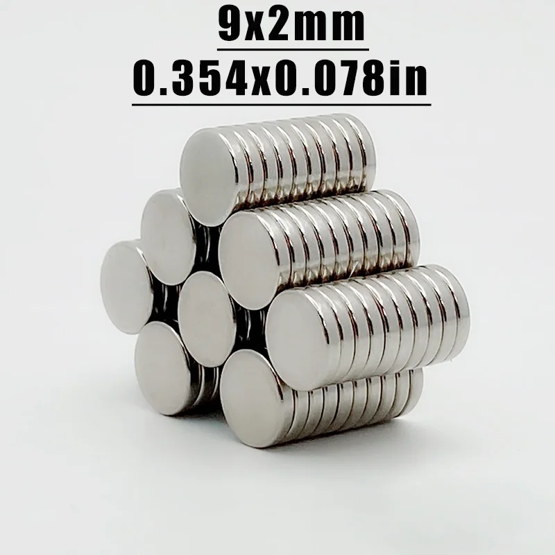 20-500pcs 9x2mm Magnet Neodymium Magnet N35 NdfeB Round Shape 9*2 Magnet Accessory Permanent Magnetic Imanes Fridge Diy Magnets