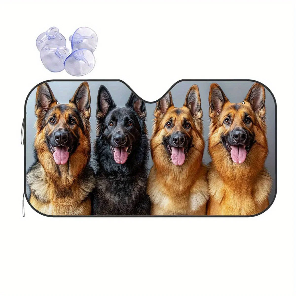 

1pc German Shepherd Dogs Happy Pattern Windshield Sunshade, Car Window Protection, Sun Visor Cover, Summer Accessory, Easy Insta