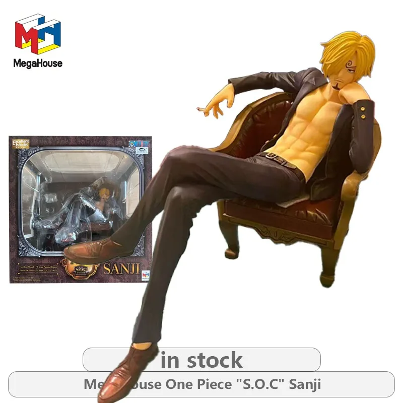 メガハウスオリジナル POP フィギュアシリーズワンピース「S.O.C」サンジアニメアクションフィギュアモデルおもちゃモデル装飾品ギフト Fo ボーイズ