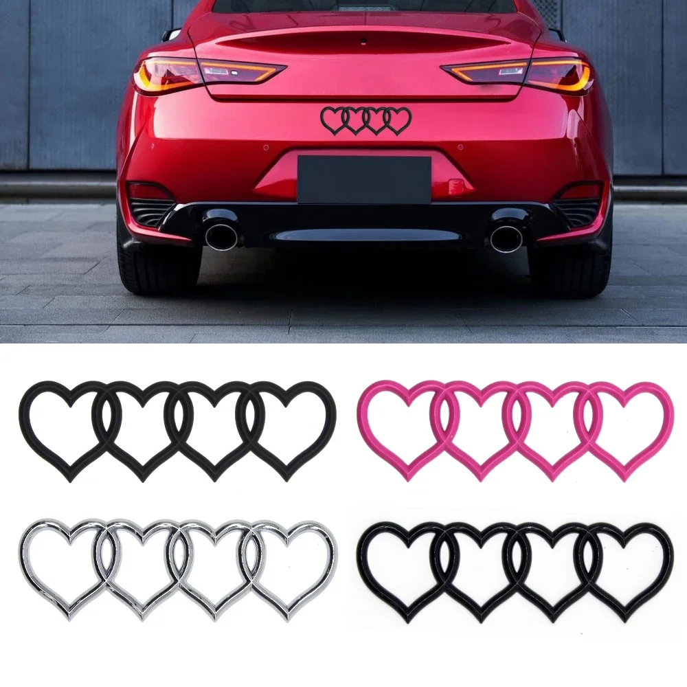 Car Love Heart Logo Rear Trunk Tail Label Badge Emblem Decal Car Sticker for Audi A4 A3 A5 A6 A4L B8 B7 B9 C6 C7 Car Accessories