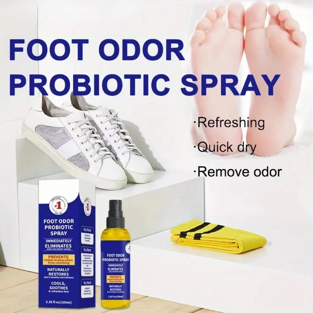 100ml Foot Deodorizing Spray Shoe Shock Antibacterial Spray Foot Odor Stink Freshener Socks Remover Spray Refresh Antiperspirant