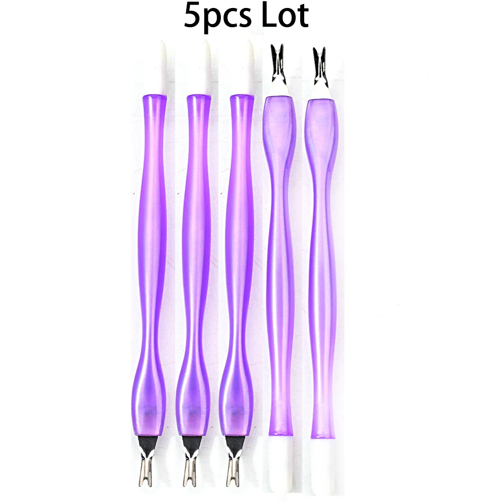 Dead Skin Remover Double End Nail Art Fork Cuticle Remover Nipper Pusher Trimmer Stainless Steel Pedicure Nails Care Nail Tools