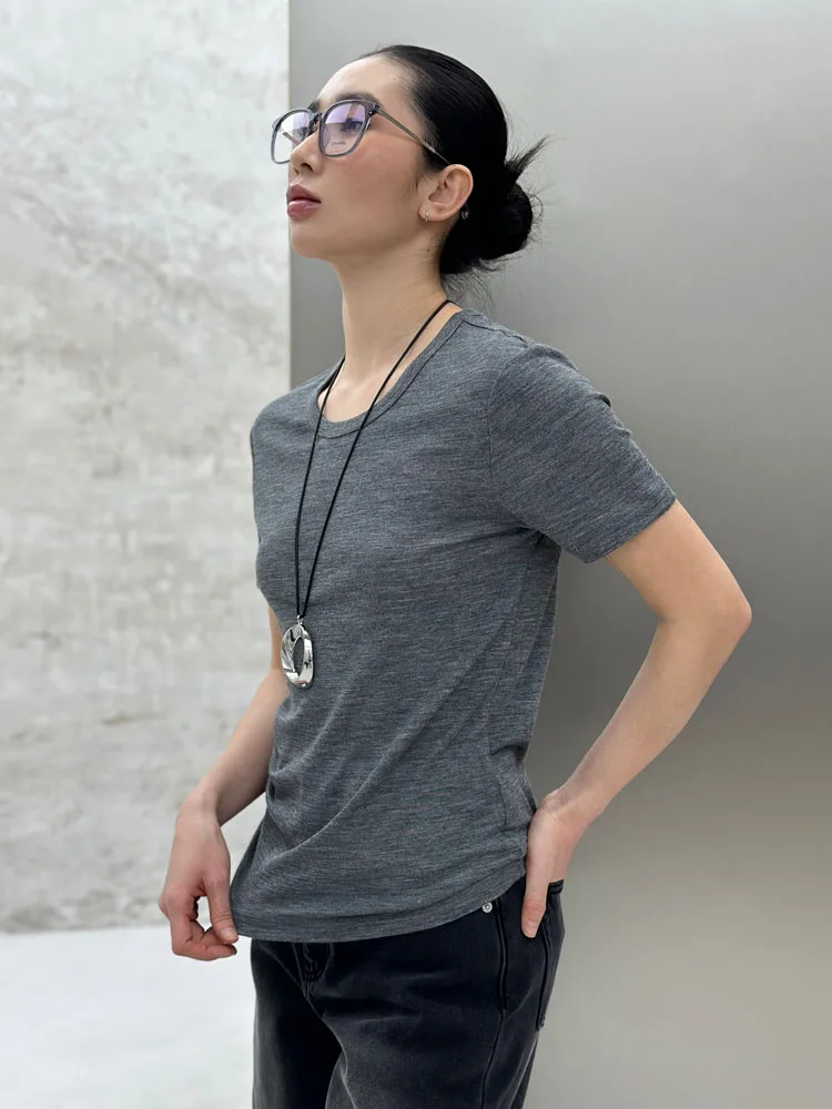 

Bodhl Casual ey ort Sve Women's T-irt Soft Comfortable Street Sle round Ne Spring Autumn Faion Ladies Top