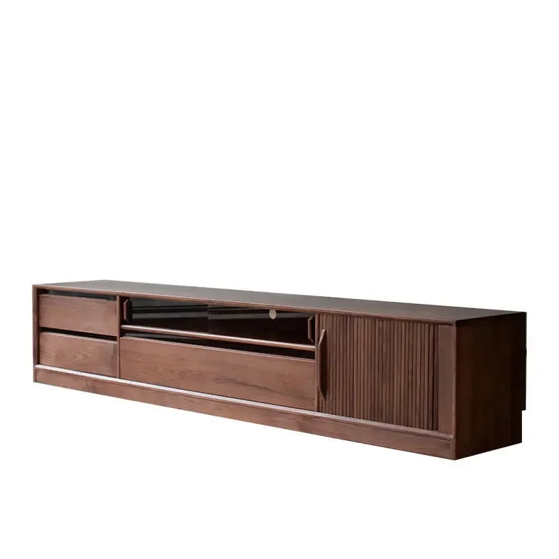 

Nordic all-solid wood TV cabinet, North American black walnut small apartment, locker low cabinet multi-function