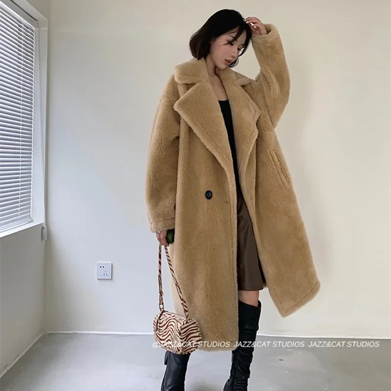 

Sheep Sheared Granular Wool Long Fur Integrated Lamb Wool Jacket