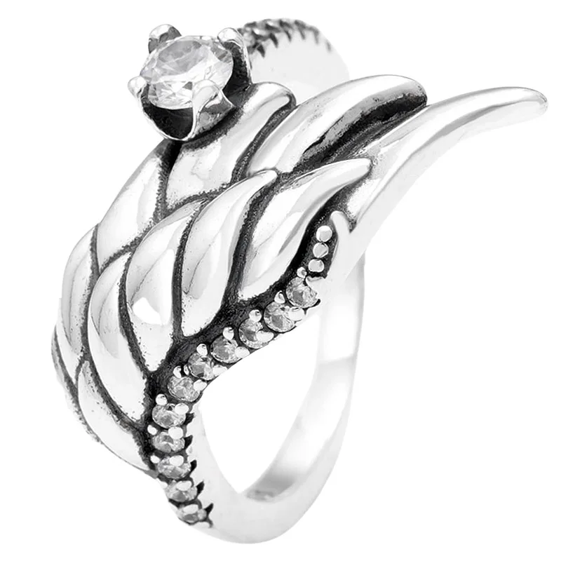 925 Sterling Silver Ring Fascination Wishbone Angel Wings Snowflake Earth And Moon Ring For Europe Gift DIY Jewelry