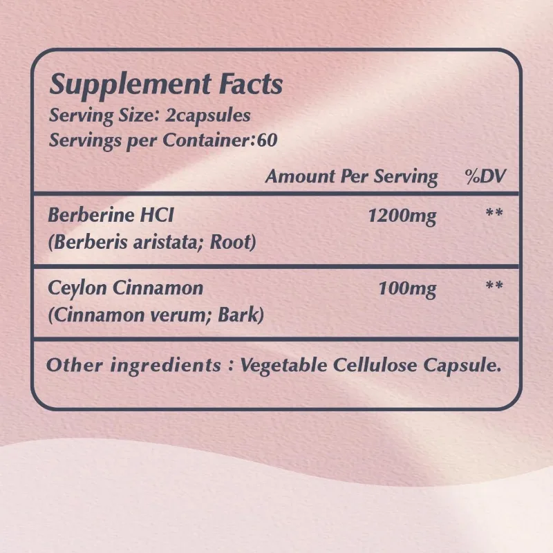 Berberine with Ceylon Cinnamon Capsules -  Improves Digestion and Absorption,Supports Heart and Brain Function Health, Immunity