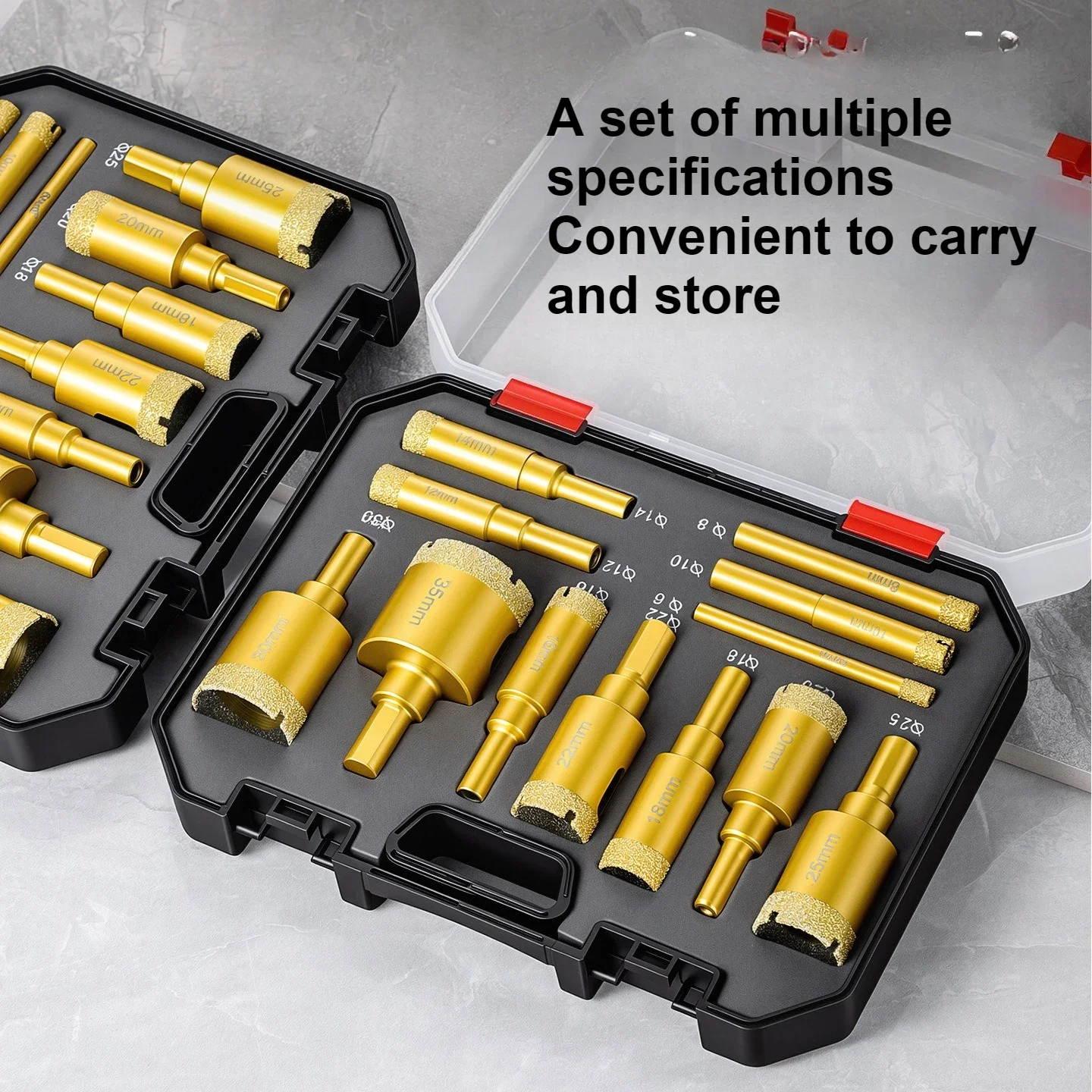 12 Piece Set of Marble Brazing Hole Opener High Hardness Combination Set Hexagonal Handle Handheld Drill Brazing Wear-resistant