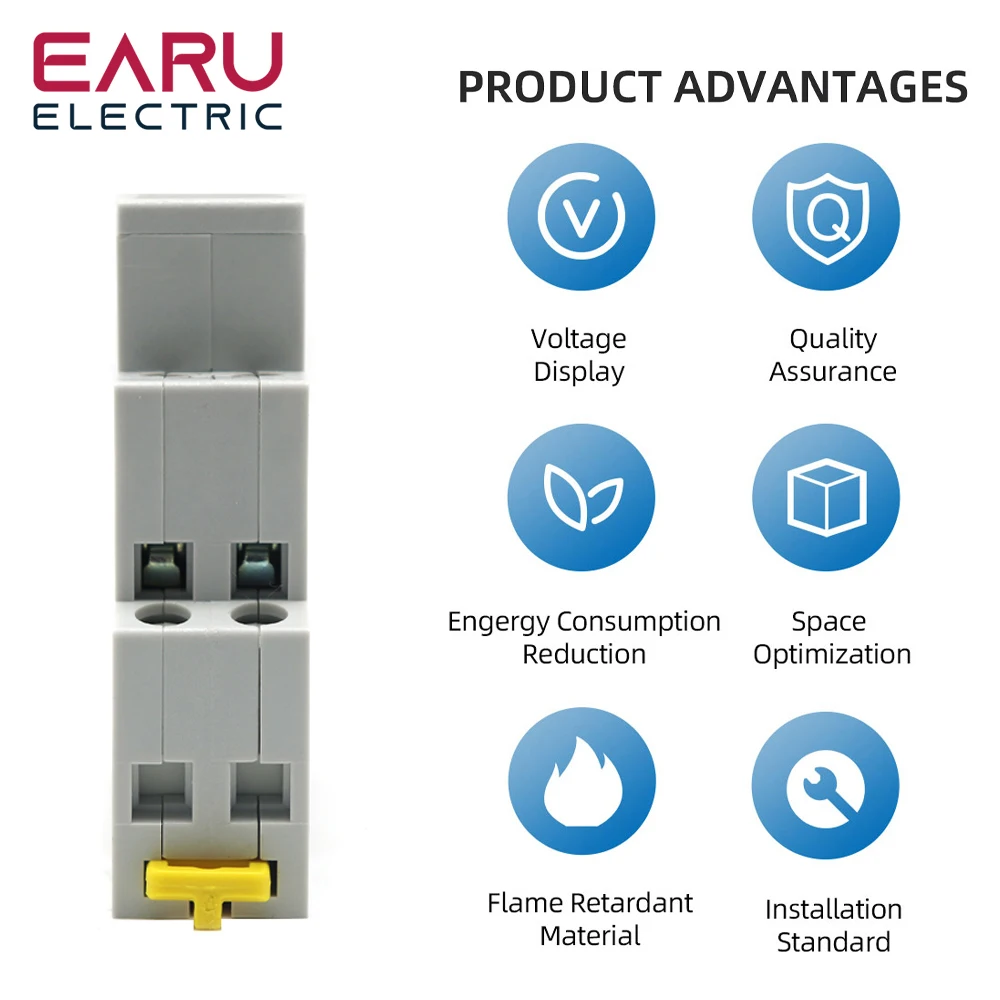 Din Rail 18mm Voltage Current HZ Meter AC 80-500V 220V 380V 100A Modular Voltmeter Ammeter LED Indicator Digital Volt Tester