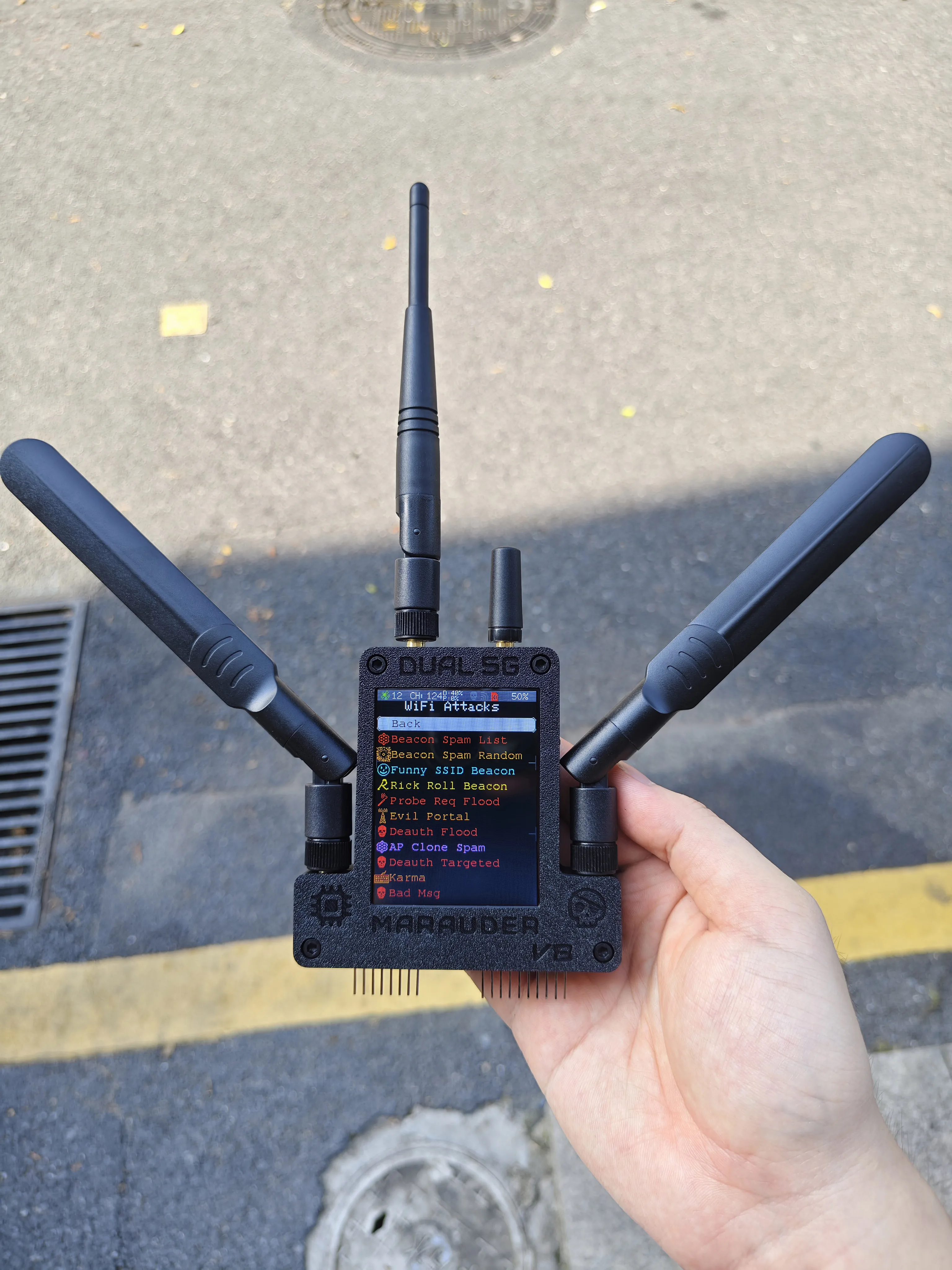 ESP32 Marauder V8 Flipper Zero 4IN1 ESP32-C5 듀얼 칩 듀얼 밴드 5G WiFi, 블루투스, GPS, 2.4G 및 5G 신호 지원 듀얼 SD 카드