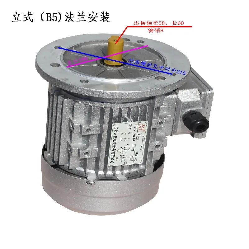 Y2100L2-4 3KW Dongshi three-phase asynchronous motor B14 B5 vertical flange aluminum shell motor B3