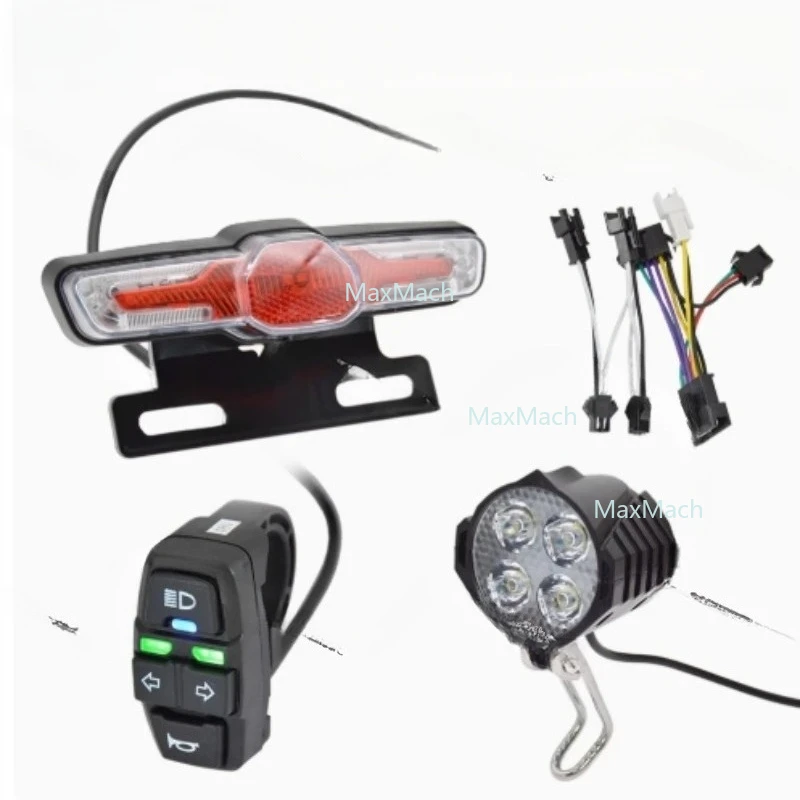 

Электрическая фара для велосипеда, звуковой сигнал, задний фонарь, набор указателей поворота, кнопка включения фар, комплект фонарей для скутера, модификация