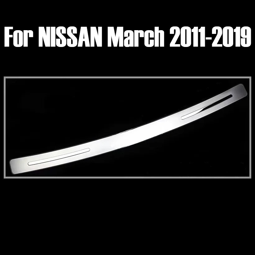 

For NISSAN March 2011-2019 Car Styling High Quality Stainless Steel Rear Bumper Protector Sill