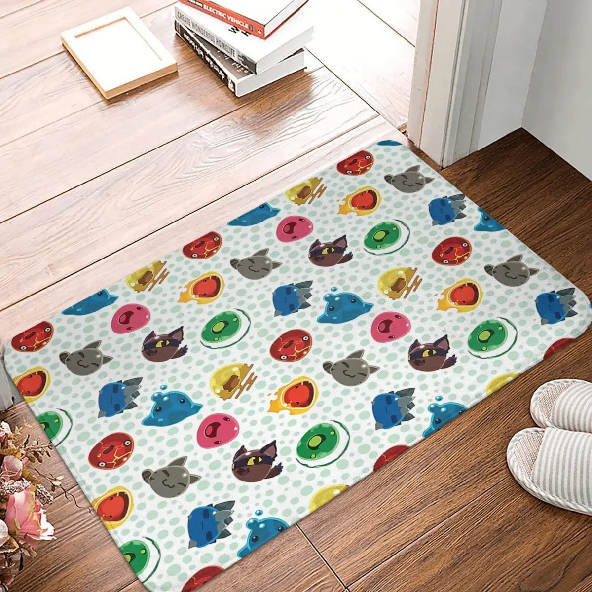 Cute Slime Rancher Pattern 40x60cm Carpet Polyester Floor Mats Popular Anti-Slip Carpets