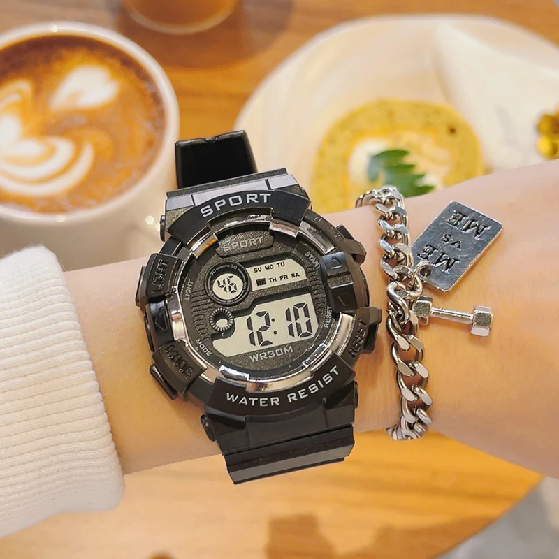 Men Women Digital Watches with Bracelet Multifunction Sports Watches Fashion Couple Watch Electronic Clock For Boys and Girls