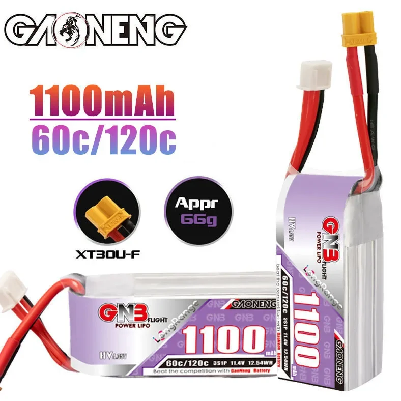 

HV MAX 120c GNB 11,4 в 1100 мАч Lipo аккумулятор для радиоуправляемого вертолета квадрокоптера FPV гоночного дрона запасные части 3s перезаряжаемая батарея