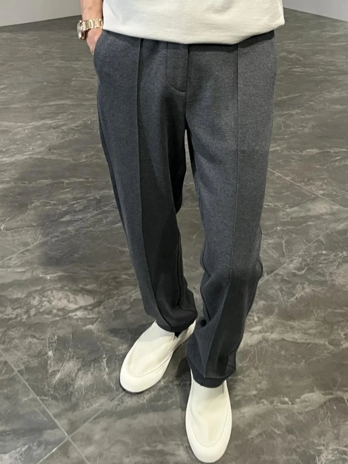 

Новинка весны 2024, мужские прямые костюмные брюки, роскошные повседневные универсальные молодежные длинные брюки Busin Faion Trend, Urban Sle