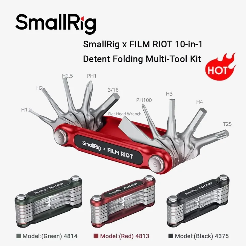 SmallRig X FILM RIOT 10-in-1 Detent Folding Multi-Tool Kit, Universal DSLR Camera Rig Folding Tool Set W Screwdrivers & Wrenches