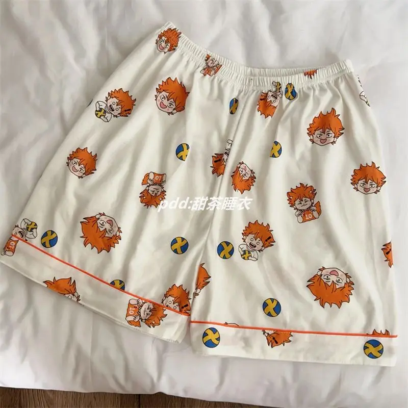 Haikyuu Loose Pajamas Leisure Summer Shorts Student Cute Couple Suit Student Trousers Short Sleeves Jacket Clothes Birthday Gift